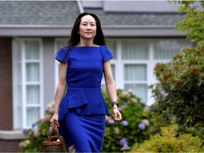 Huawei Technologies Chief Financial Officer Meng Wanzhou leaves her home to attend a court hearing in Vancouver, Aug. 16, 2021.