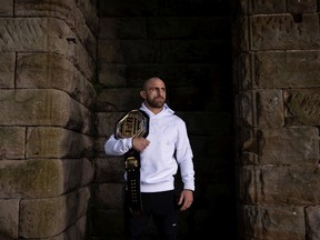 Australian UFC fighter Alex Volkanovski poses during a portrait session at Kirribilli on September 18, 2021 in Sydney, Australia.