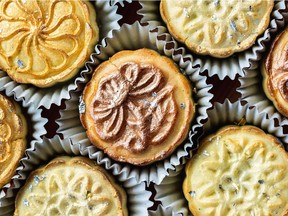 Vanilla butter cookie mooncakes created by Betty Hung of Beaucoup Bakery.