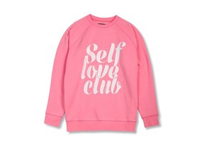 Benefit Cosmetics x Brunette the Label Self Love Club Big Sister Crew Neck Sweater.