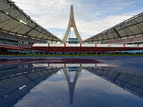 A view of the Morodok Techo National Stadium, funded by China's grant aid under its Belt and Road Initiative, is seen during the stadium's handover ceremony in Phnom Penh on September 12, 2021.