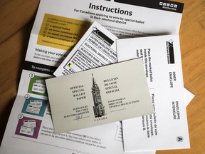 A mail-in voting package that voters received when requested.