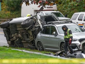 At approximately 1:46 a.m. a vehicle veered off Marine Drive, just west of Thunderbird Stadium, and struck a man and woman, both 18, who were walking on the sidewalk. Paramedics pronounced both victims dead at the scene.