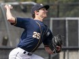 Adam Maier, pictured on the mound for the UBC Thunderbirds in 2019, is the No. 80 overall prospect for the upcoming Major League Baseball Draft according to MLB Pipeline.