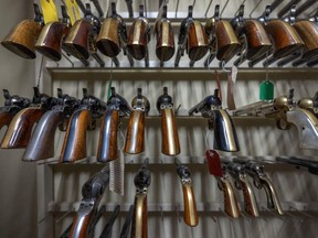 Prop guns at Independent Studio Services in Sunland-Tujunga, Los Angeles, California on October 22, Photo by DAVID MCNEW / AFP