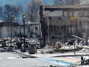 The charred remnants of Lytton, destroyed by a wildfire on June 30, seen during a media tour on July 9.