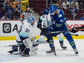 Canucks centre Jason Dickinson has just one goal and struggling to be defensive specialist.
