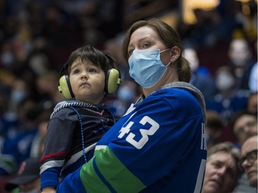 Oct 26, 2021; Vancouver, British Columbia, CAN; Fans stream back into Rogers Arena for the home opener of the Vancouver Canucks Season in a game against he Minnesota Wild.  This will be the first time the Canucks have been allowed a 100 percent capacity crowd in 18 months due to Covid 19 restrictions.  Mandatory Credit: Bob Frid-USA TODAY Sports