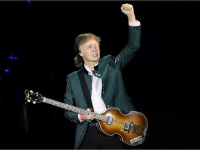 British musician Paul McCartney performs during the "One on One" tour concert in Porto Alegre, Brazil October 13, 2017.