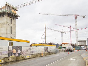 Construction site for the North Shore Wastewater Treatment Plant in North Vancouver, where the project contractor appeared to have stopped work.