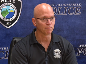 Deputy Chief Curt Lawson of the West Bloomfield Police Department during a news conference.