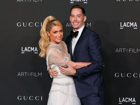 Paris Hilton and Carter Reum attend the 10th Annual LACMA ART+FILM GALA presented by Gucci at Los Angeles County Museum of Art on November 06, 2021.