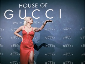 Lady Gaga attends the photocall of the Italian premiere of the movie "House Of Gucci" at The Space Cinema Odeon on November 13, 2021 in Milan, Italy.