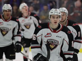 Cole Shepard, pictured in action for the Vancouver Giants shortly before he was knocked out of the lineup by injury in March 2020.