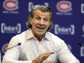 Then-Montreal Canadiens general manager Marc Bergevin, pictured in October. Forever an aggressive dealer (recall trading for Shea Weber and signing free agent Tyler Toffoli), would he be a steady hand to manage the Canucks’ return to prominence?