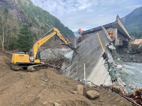 Highway 5 - Coquihalla Work Underway To Repair Jessica Bridge due to flood damage.