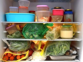 Food inside a refrigerator