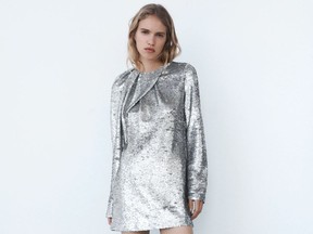 Short sequined dress, $99.90 at Zara, zara.com.