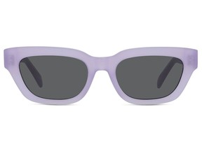 Celine lilac sunglasses, $480 at Holt Renfrew, holtrenfrew.com.