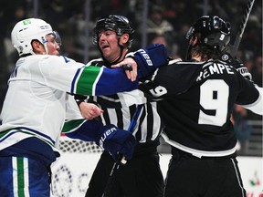 Willing Canucks combatant Luke Schenn had changed momentum and come to the rescue of a teammate.