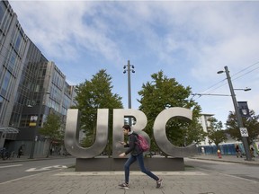 The UBC sign is pictured at the University of British Columbia in Vancouver, Tuesday, Apr 23, 2019.