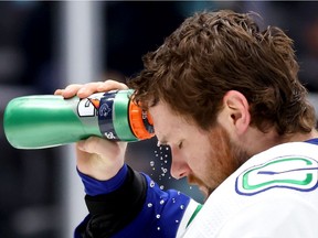 All-star goalie Thatcher Demko tested positive for COVID in an initial Lucira rapid test on Thursday.