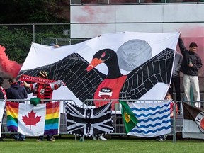 Game night at Swangard Stadium as the TSS Rovers take on the Victoria Highlanders in the first leg of the Juan De Fuca Plate in 2019.