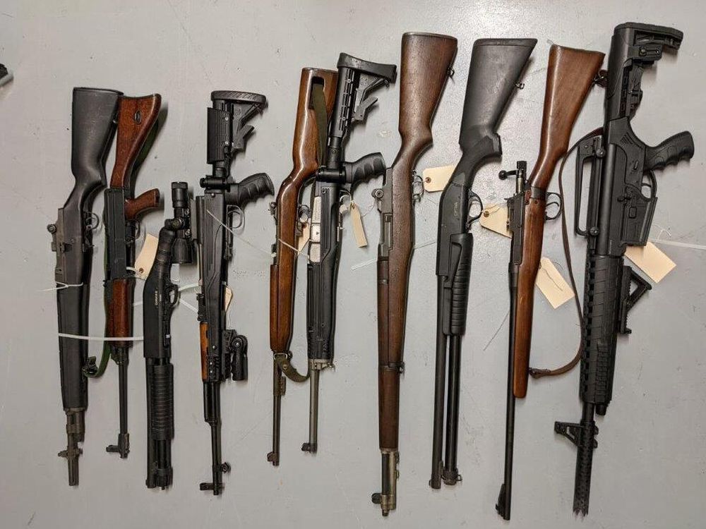 Firearms seized in a investigation into an alleged organized drug trafficking network on Vancouver Island.