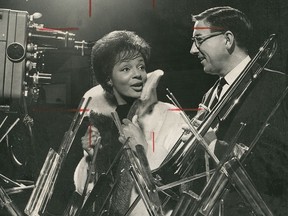 Undated, probably 1960s. Singer Eleanor Collins with Dave Robbins. Franz Lindner/CBC.