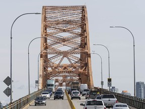 File photo of the Pattullo Bridge, which will be closed in one direction overnight Sunday through Tuesday for maintenance.