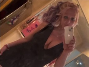 Britney Spears purple hair - ONE USE Instagram - January 2022