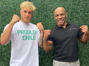 YouTube star-turned-boxer Jake Paul and boxing legend Mike Tyson.