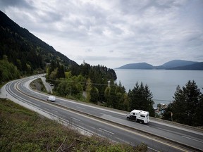 File photo of the Sea-to-Sky Highway near Lions Bay.