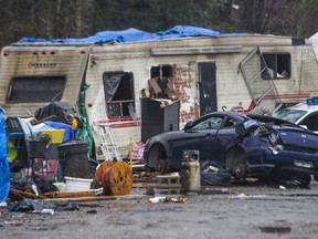 VANCOUVER, BC - January 18, 2022 - Homeless encampment near Sumas Way on Lonzo Rd in Abbotsford, BC. Jan. 18, 2022. (Arlen Redekop / PNG staff photo) (Story by Lori Culbert) [PNG Merlin Archive]