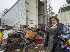 VANCOUVER, BC - January 18, 2022 - Angel lives in the homeless encampment near Sumas Way on Lonzo Rd in Abbotsford, BC. Jan. 18, 2022. (Arlen Redekop / PNG staff photo) (Story by Lori Culbert) [PNG Merlin Archive]