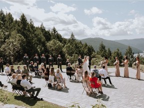 Photos of a wedding ceremony organized by The Good Party at an August 2021 wedding in Victoria, B.C.