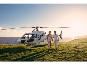 Michelle Addison and Mark Cunningham at their impromptu wedding site on the Hawaiian island of Maui.