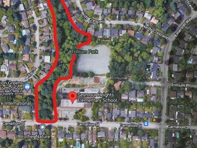 The youth was walking on a trail close to a bridge in Trillium Park near Seymour Heights Elementary School when a male approached her and groped her. She managed to fight off the male and flee.