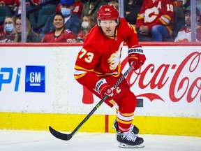 Tyler Toffoli scored in his first game with the Calgary Flames game on a dramatic late-game deke and has been moved to the club’s first power-play unit to provide another right-shot option.