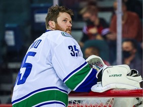 Canucks goalie Thatcher Demko established career highs for appearances (64), wins (33) and goals-against average (2.72), but wasn’t fully healthy in the stretch drive and didn’t play in the final three games of the season due to a lower-body injury.