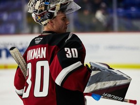 Western Hockey League goalie of the week Jesper Vikman, with a 3.13 goals against average and a .901 save percentage for the Giants this season, is a Vegas Golden Knights prospect who was picked in the fifth round of the 2020 NHL Draft.