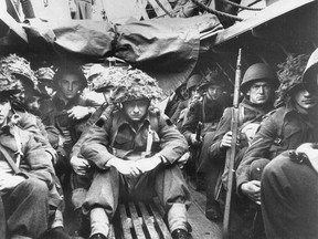 Canadian troops are packed into assualt craft in preparation for the D-Day landings in Normandy France on June 6, 1944.  The seaborne invasion in history was aimed at 80 kilometres of sandy beach along the Normandy coast, west of the Seine River, east of the Cotentin Peninsula. Canada's role was to take the middle. (Postmedia Files)