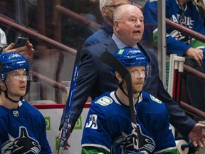 From losing 10 of 13 games before head coach Bruce Boudreau took over, the Canucks have won six of their past eight, including 3-2 over the Leafs at Rogers Arena in Vancouver last month — to get back into playoff contention. The Leafs take on the Canucks at Scotiabank Arena Saturday night. USA TODAY SPORTS