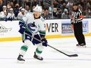 Jack Rathbone was called up by the Canucks from AHL Abbotsford under emergency conditions on Thursday.