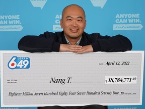 Nang (Paul) Trinh of Surrey won the April 6 Lotto 6/49 jackpot.