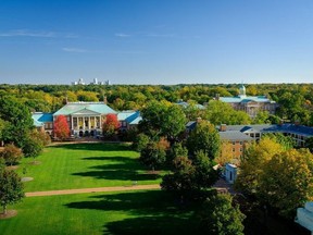Overhead shot of Wake Forest University.