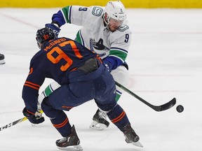 Is Canuck J.T. Miller going for the century point mark in the team’s 82nd and final game of the regular season against Connor McDavid and the Oilers?