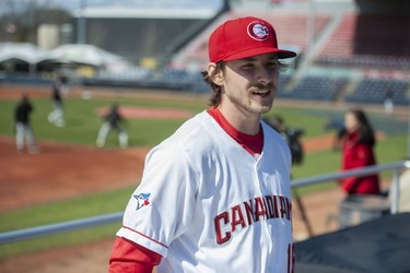 Vancouver Canadians prepare for the upcoming season, at Nat Bailey stadium in Vancouver, BC  Tuesday, April 5, 2022.
