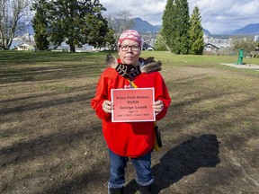 VANCOUVER, BC - March 30, 2022 - Leona Brown, seen here on the site of the old orphanage at Burrard View Park in Vancouver, BC., March 30, 2022. Both women are with the Vancouver Urban Food Forest Foundation, which has asked the Park Board to approve the building of an urban forest in the park. But they recently discovered that an Indigenous boy died while living in an orphanage that once stood in the park, so now the park board will do an archaeological assessment of the ground before approving the project. (Arlen Redekop / PNG staff photo) (Story by Lori Culbert) [PNG Merlin Archive]