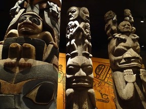 A view of Totem Hall, the central feature of the Royal B.C. Museum's First Peoples Gallery.